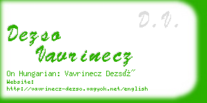 dezso vavrinecz business card